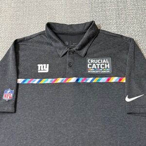 Nike New York Giants Crucial‎ Catch Cancer Sideline Dri-Fit Polo Shirt Large